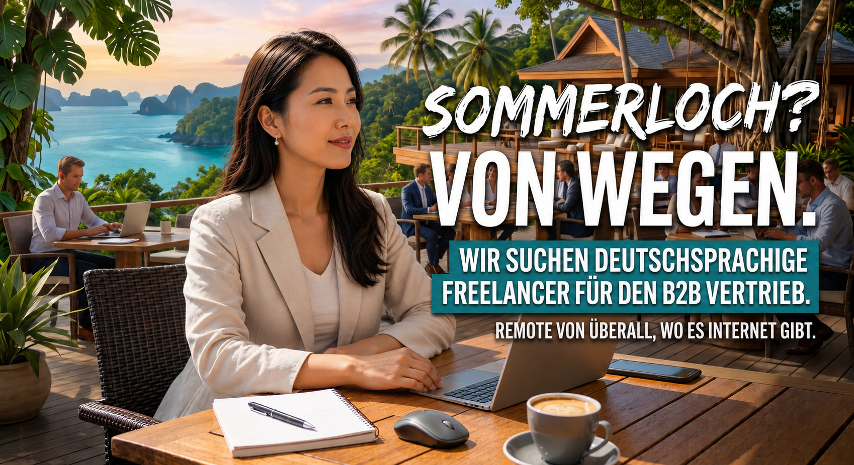 B2B-Vertrieb 100 % Remote – arbeite von überall auf der Welt